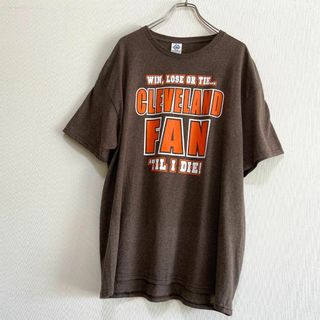 ヴィンテージ(VINTAGE)のアメリカ古着　クリーブランド　半袖　Tシャツ　くすみカラー　XLサイズ　J980(Tシャツ/カットソー(半袖/袖なし))