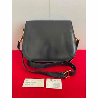 セリーヌ(celine)のCELINE セリーヌ　ヴィンテージ ショルダーバッグ　レザー　ネイビー(ショルダーバッグ)