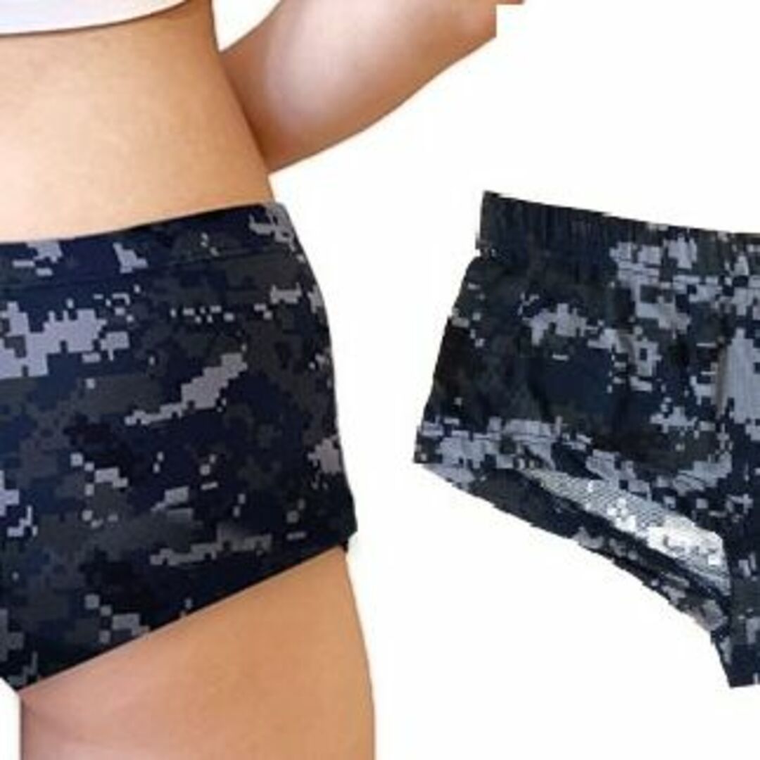 ローライズボクサーショーツ とろけるパンツ Lサイズ デジタル迷彩 海軍色 レディースの下着/アンダーウェア(ショーツ)の商品写真