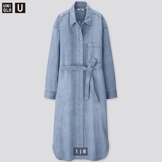 ユニクロ(UNIQLO)のユニクロ　デニムシャツワンピース(ひざ丈ワンピース)