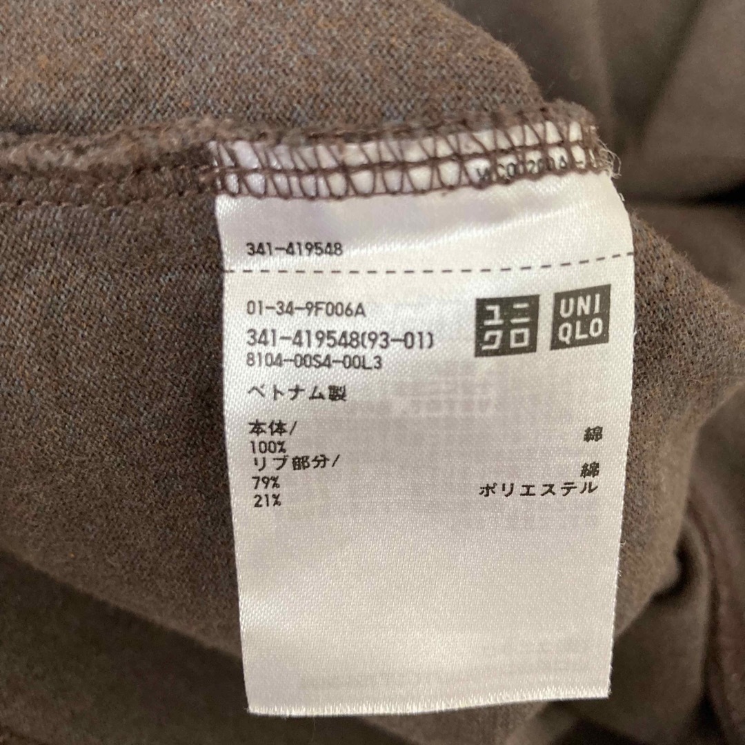 UNIQLO(ユニクロ)のユニクロ　クルーネックT　長袖　ブラウン　Mサイズ メンズのトップス(Tシャツ/カットソー(七分/長袖))の商品写真