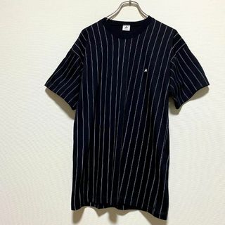 ヴィンテージ(VINTAGE)のアメリカ古着　半袖　Tシャツ　ストライプ　Sサイズ　ブラック　J999(Tシャツ/カットソー(半袖/袖なし))