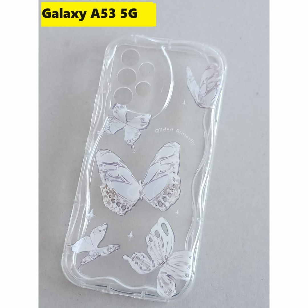 Galaxy(ギャラクシー)のGalaxy A53 5G ウェーブ なみなみ　蝶々プリント Galaxyケース スマホ/家電/カメラのスマホアクセサリー(Androidケース)の商品写真