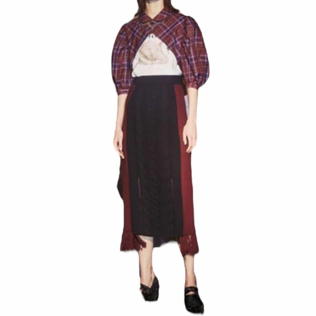 PAMEO POSE(パメオポーズ)のE111 PAMEO POSE パメオポーズ Odile Knit Skirt レディースのスカート(ひざ丈スカート)の商品写真