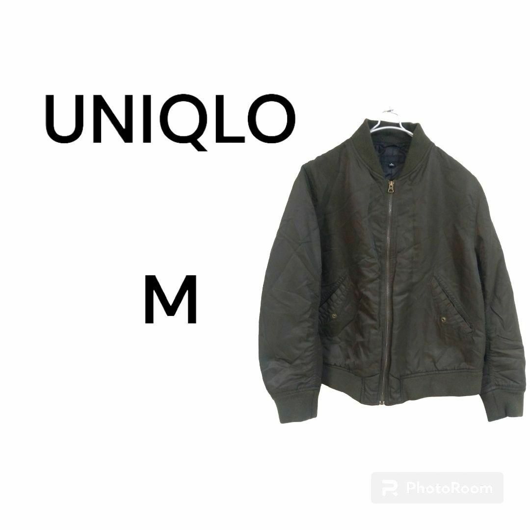 UNIQLO(ユニクロ)のUNIQLO ユニクロ　黒　緑　ジャンパー　ジャケット　無地　あたたかい　秋冬 メンズのジャケット/アウター(テーラードジャケット)の商品写真