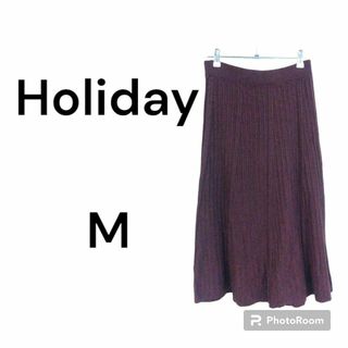 ホリデイ(holiday)のHoliday　ホリデイ　スカート　無地　ニット　赤　茶色　カジュアル　おでかけ(ロングスカート)