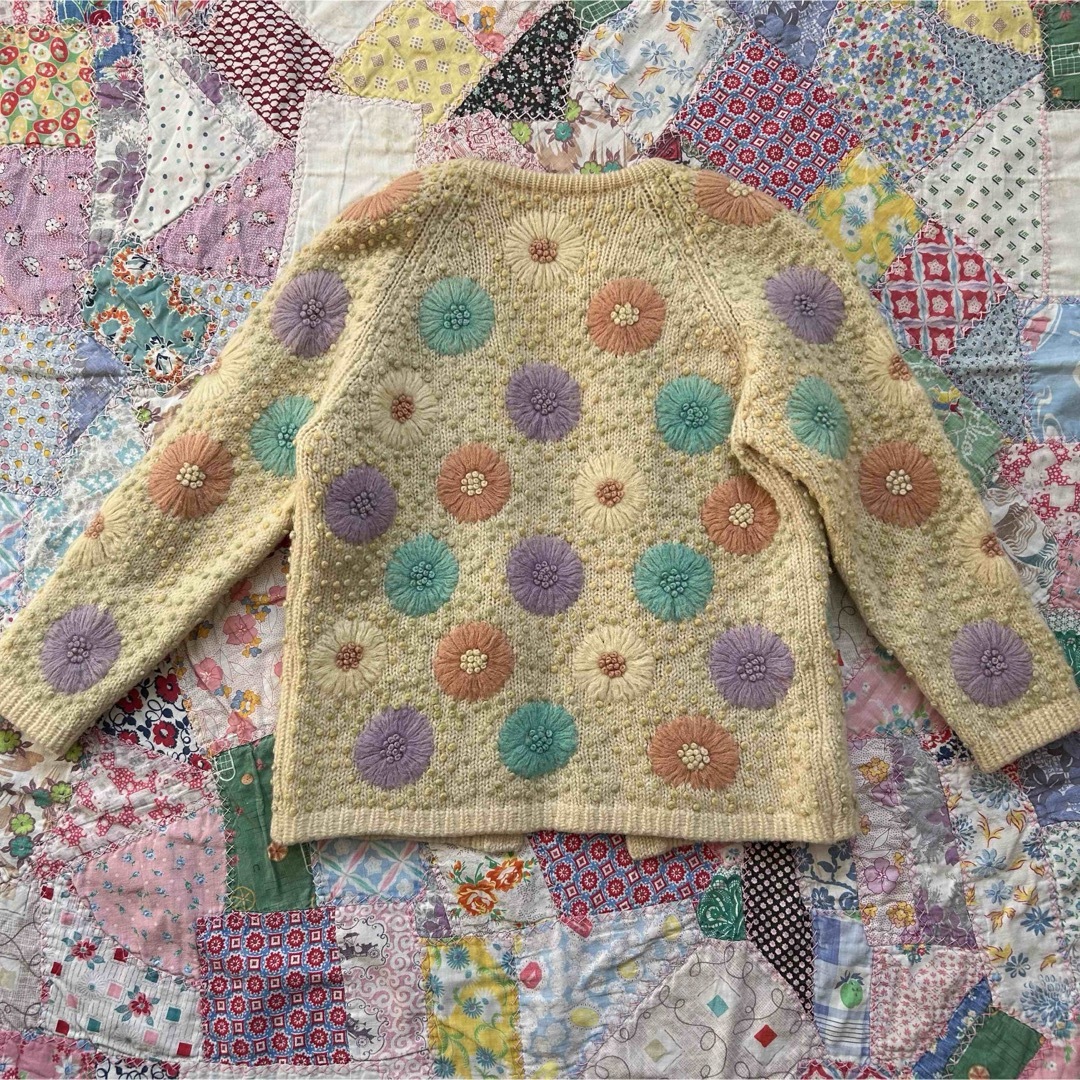 vintage 古着 刺繍カーディガン 70s レディースのトップス(カーディガン)の商品写真