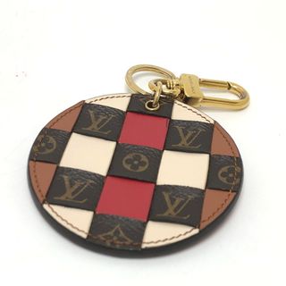 ルイヴィトン(LOUIS VUITTON)のルイヴィトン LOUIS VUITTON キーリング M68657 ポルトクレモノグラムチエック バッグチャーム キーホルダー レザー ブラウン(キーホルダー)