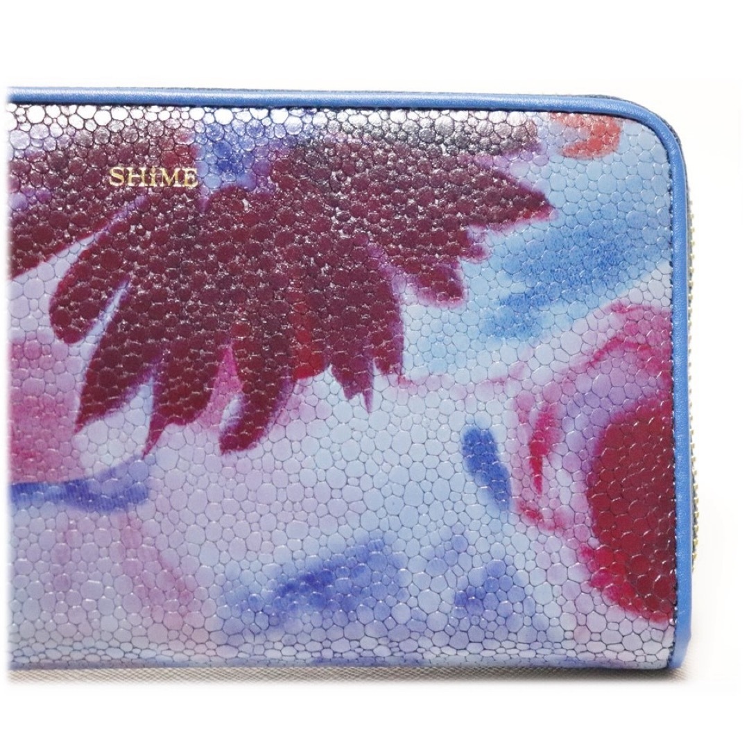 SHIME(シィメ)の《SHiME》新品 大きな花柄 ポケット多数 レザーラウンドファスナー式長財布 レディースのファッション小物(財布)の商品写真