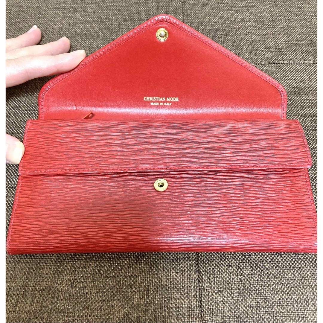 【美品】クリスチャンモード 長財布 赤色 送料無料 レディースのファッション小物(財布)の商品写真