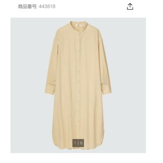 ユニクロ(UNIQLO)のユニクロ　コットンギャザーロングシャツワンピース(ロングワンピース/マキシワンピース)