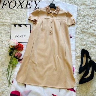 フォクシーニューヨーク(FOXEY NEW YORK)の【美品】FOXEY NEW YORK ポロシャツワンピース 半袖 膝丈 40(ひざ丈ワンピース)