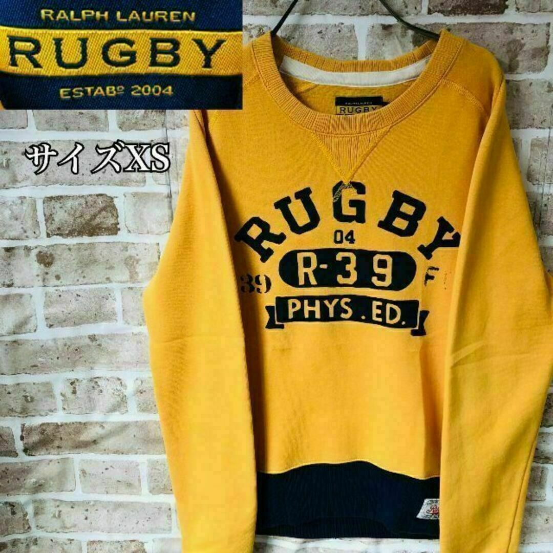 【希少】ralph lauren RUGBY スウェット XS　 イエロー メンズのトップス(スウェット)の商品写真