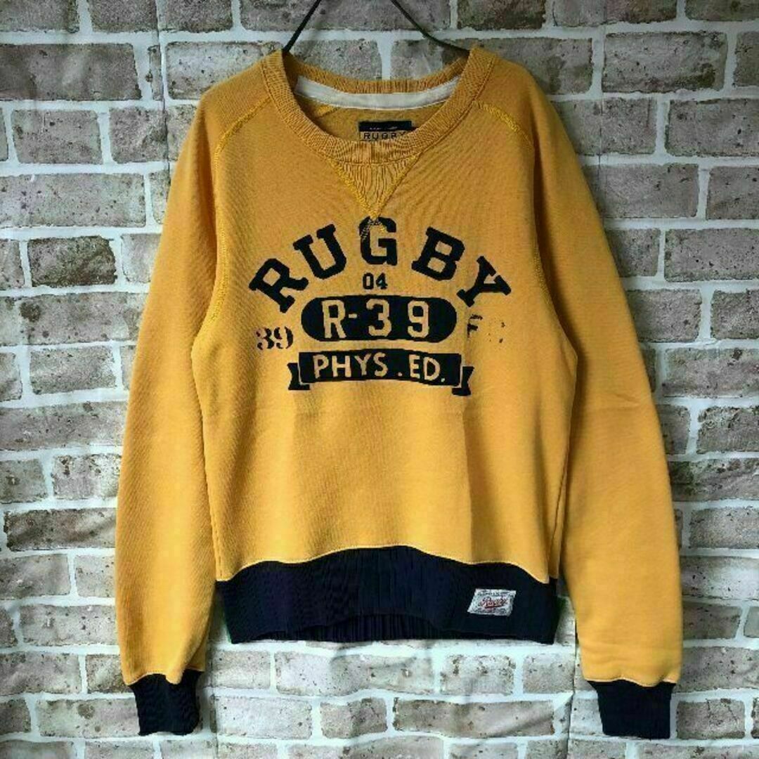 【希少】ralph lauren RUGBY スウェット XS　 イエロー メンズのトップス(スウェット)の商品写真