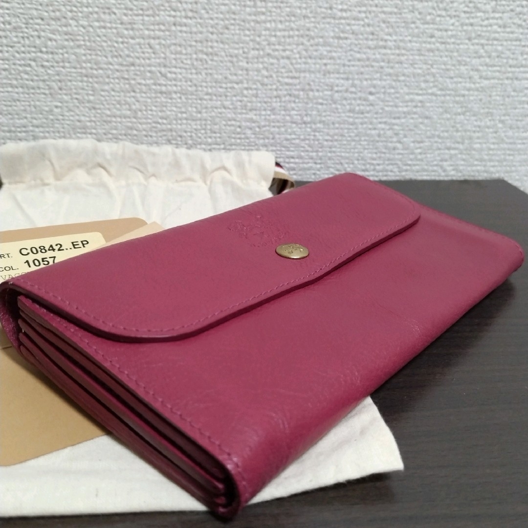 IL BISONTE(イルビゾンテ)の新品 イルビゾンテ 本革 レザー 長財布 ウォレット 限定 スマック ピンク レディースのファッション小物(財布)の商品写真