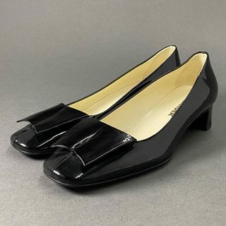 ジルサンダー(Jil Sander)の4c3 JIL SANDER ジルサンダー パテントレザー パンプス 35 ブラック シューズ エナメル イタリア製(ハイヒール/パンプス)