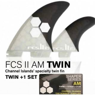 エフシーエス(FCS)のFCS2フィンAM PC TWIN+1 SET XL BLACK/WHITE新品(サーフィン)