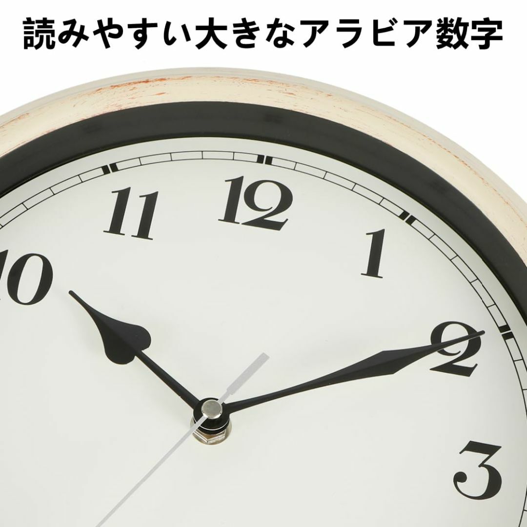 【色:ベージュ_サイズ:28CM非電波：連続秒針】Nbdeal 掛け時計 連続秒 インテリア/住まい/日用品のインテリア小物(置時計)の商品写真