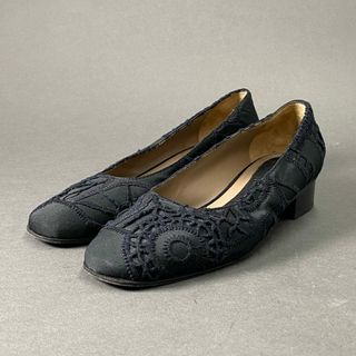 4c3 MARNI マルニ レース刺繍 パンプス 35 ブラック シューズ BLACK イタリア製 MADE IN ITALY SHOES