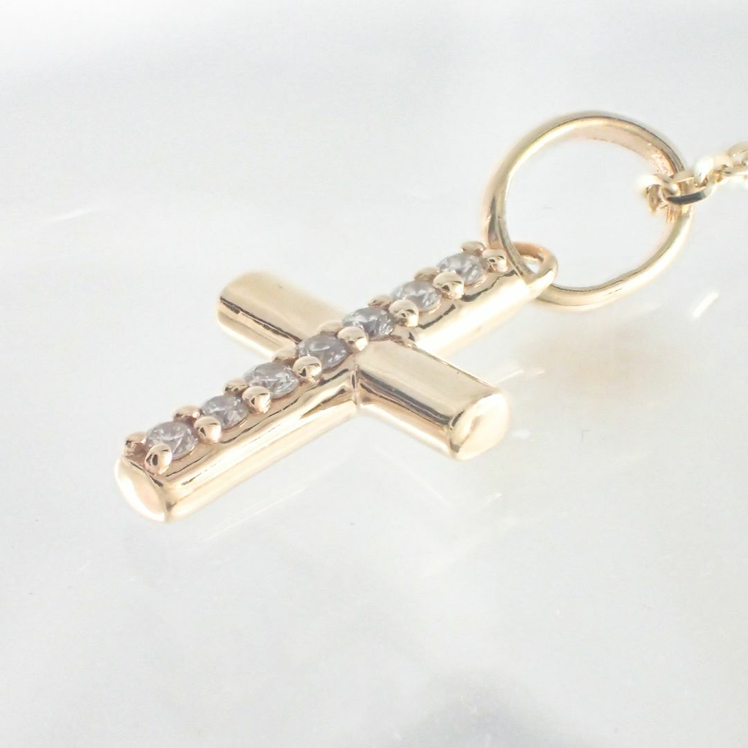 STAR JEWELRY(スタージュエリー)のスタージュエリー K10YG ダイヤモンド クロス ネックレス 0.02ct レディースのアクセサリー(ネックレス)の商品写真