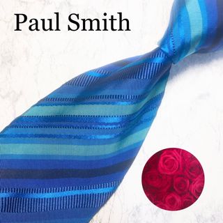 ポールスミス(Paul Smith)のPaul Smith ネクタイ　マルチストライプ　ブルー　バラ(ネクタイ)