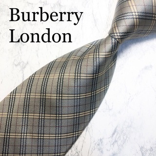 バーバリー(BURBERRY)のBUBERRY LONDON ネクタイ　ノバチェック　グレー(ネクタイ)