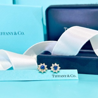 ティファニー(Tiffany & Co.)のTIFFANY&Co. フローラ ブルーサファイヤ＆ダイヤモンドピアスK18YG(ピアス)