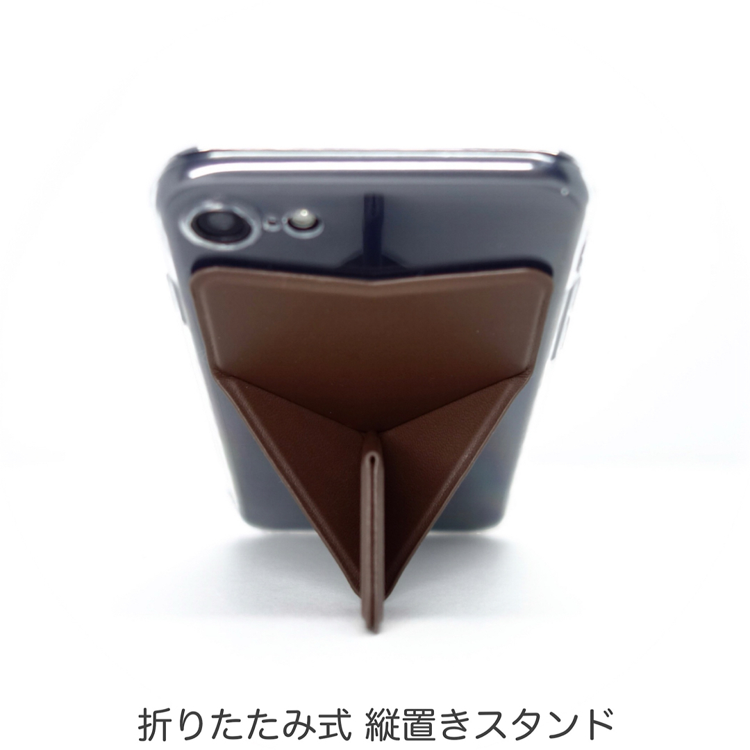 iPhoneケース SE3 SE2 8 7 スマホスタンド スマホグリップ 焦茶 スマホ/家電/カメラのスマホアクセサリー(iPhoneケース)の商品写真