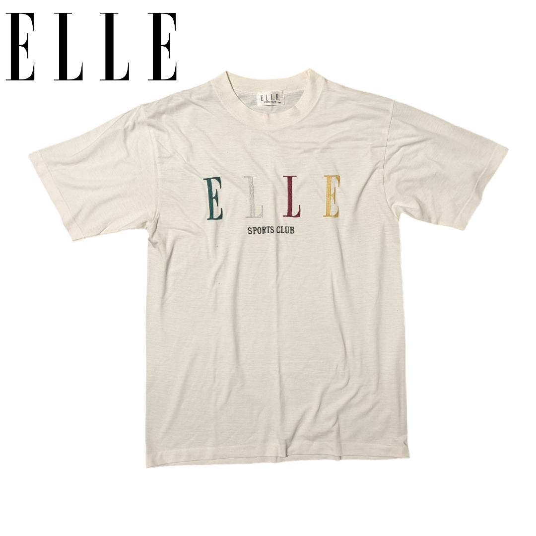 ELLE(エル)のELLE ホワイト 刺繍 ロゴ 半袖Tシャツ メンズのトップス(Tシャツ/カットソー(半袖/袖なし))の商品写真