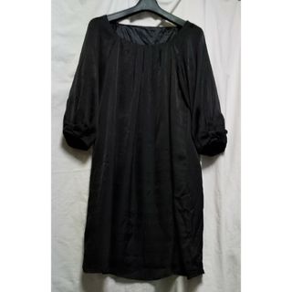 ★複数割★新品★袖リボンのチュニック(ブラック、大きめのS)