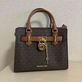 マイケルコース(Michael Kors)のマイケルコース　ショルダーバッグ　サッチェル　スモール　総柄　ブラウン(ハンドバッグ)