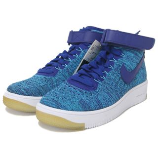 ナイキ(NIKE)の新品同様 NIKE ナイキ サイズ:25.0cm AF1 ULTRA FLYKNIT MID エアフォース1 ウルトラ フライニット ミッド ブルー系 ミドルカット スニーカー シューズ 靴【レディース】【中古】(スニーカー)