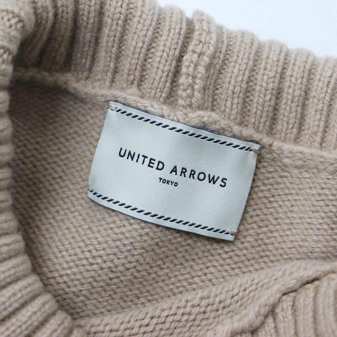 UNITED ARROWS(ユナイテッドアローズ)のUNITED ARROWS ユナイテッドアローズ ニット サイズ:FREE プルオーバー ハイネック 長袖 ミドルゲージ ウール カシミヤ ベージュ トップス セーター【レディース】【中古】 レディースのトップス(ニット/セーター)の商品写真