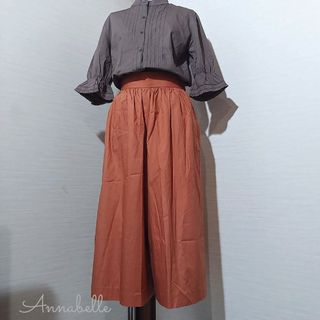 ガウチョパンツ レディース パンツ 大人 キュロット S テラコッタ(キュロット)