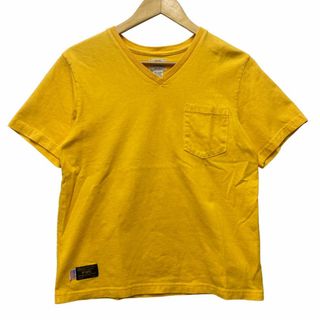 ダブルタップス(W)taps)のWTAPS ダブルタップス 16SS BLANK S/S-V / TEE COTTON ポケット付 Vネック Tシャツ USA製 半袖 イエロー サイズ S 正規品 / B5028(Tシャツ/カットソー(半袖/袖なし))