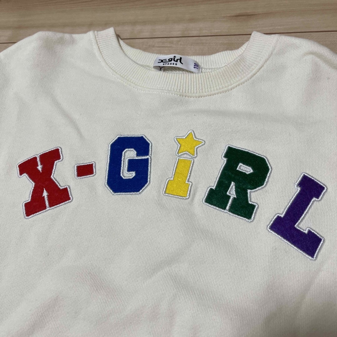 X-girl Stages(エックスガールステージス)のエックスガール　トレーナー　110 キッズ/ベビー/マタニティのキッズ服女の子用(90cm~)(Tシャツ/カットソー)の商品写真