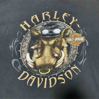 ハーレーダビッドソン(Harley Davidson)の希少デザイン！ハーレーダビッドソンラスベガスホッグ両面プリントTシャツ(L)(Tシャツ/カットソー(半袖/袖なし))