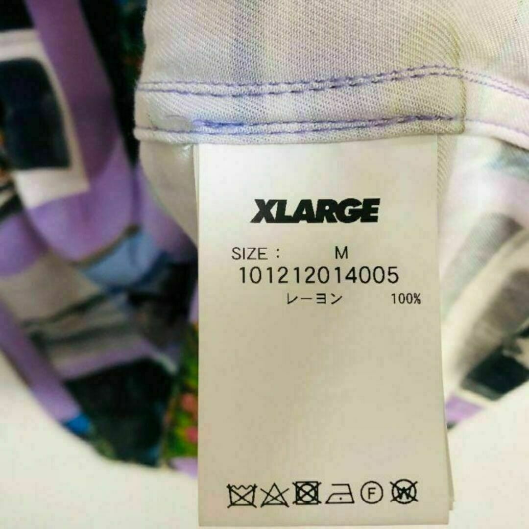 XLARGE(エクストララージ)の【大人気】エクストラージ シャツ サイズM　半袖 パープル 胸ロゴ メンズのトップス(シャツ)の商品写真