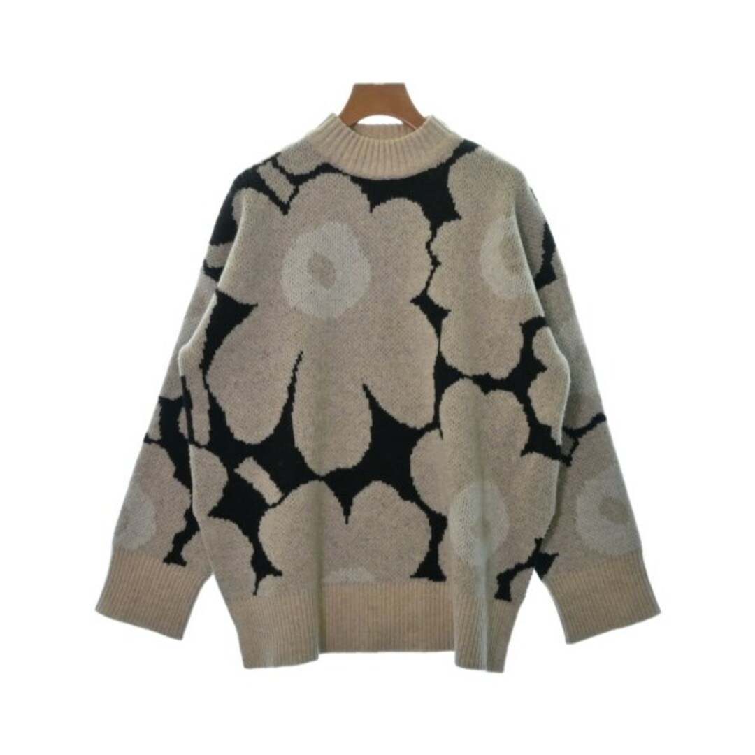 marimekko(マリメッコ)のmarimekko マリメッコ ニット・セーター S ベージュx黒(総柄) 【古着】【中古】 レディースのトップス(ニット/セーター)の商品写真