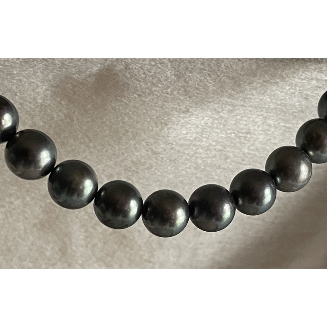 南洋黒真珠ネックレス　BIG 9.2㎜　ピーコックcolor  ⚫︎タヒチ　 レディースのアクセサリー(ネックレス)の商品写真