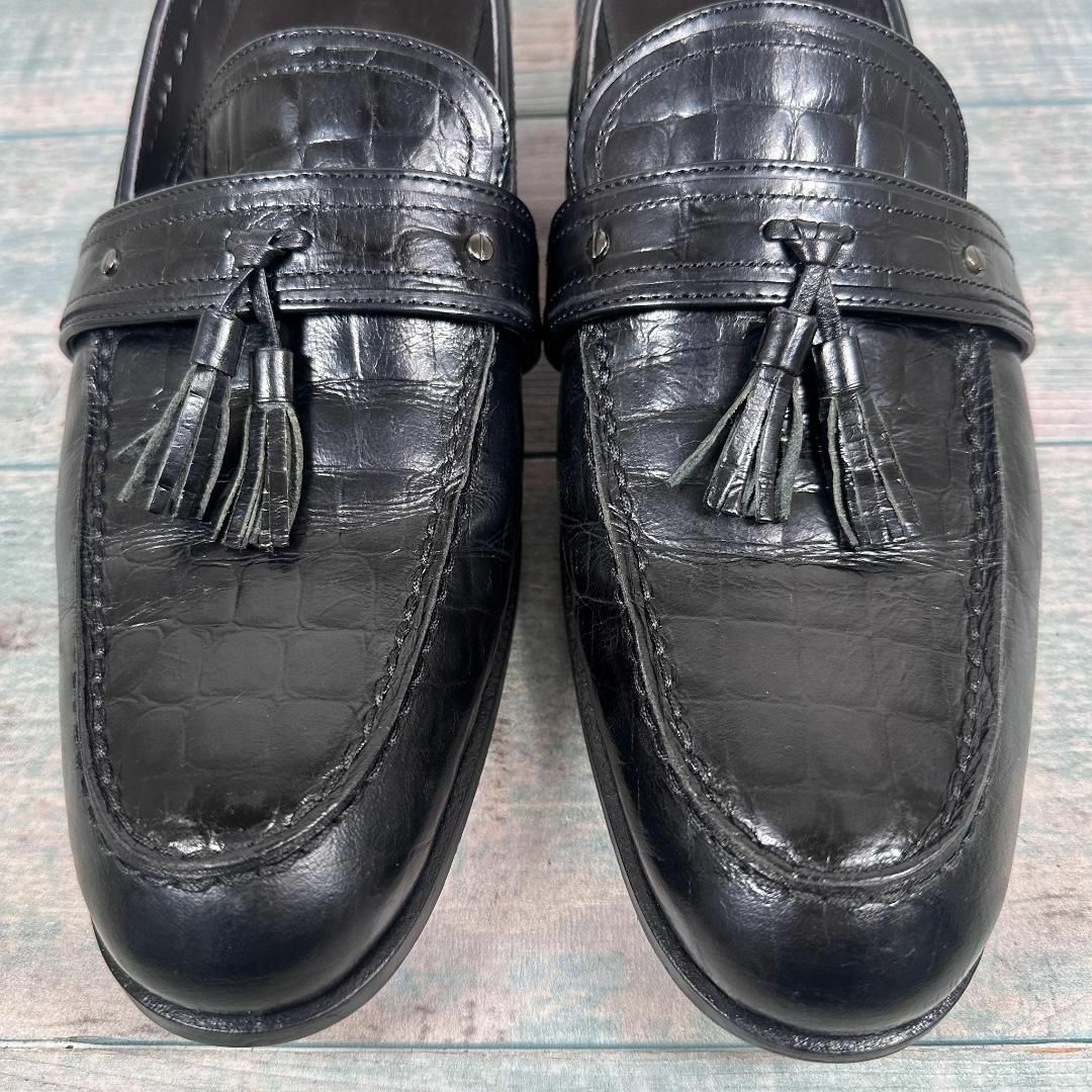 LANVIN(ランバン)の超美品 LANVIN 厚底 25cm クロコダイル 型押し ローファー メンズの靴/シューズ(ドレス/ビジネス)の商品写真