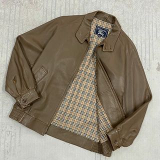 バーバリー(BURBERRY)の奇跡的な超美品 80's 90's BURBERRY レザー スイングトップ M(レザージャケット)