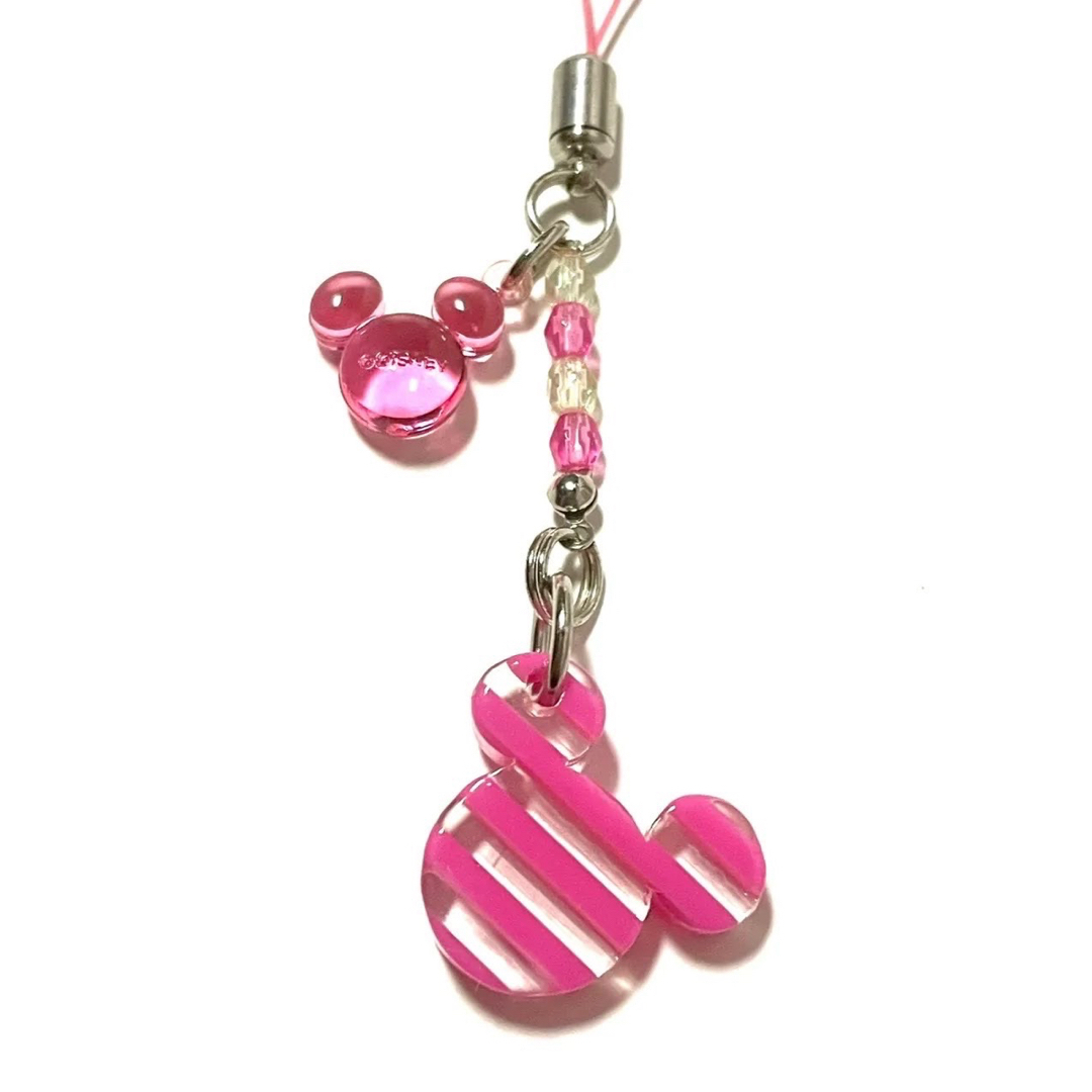 ミッキーマウス(ミッキーマウス)の新品✨ディズニー　ミッキーマウス　ストラップ　ピンク　送料無料 エンタメ/ホビーのアニメグッズ(ストラップ)の商品写真