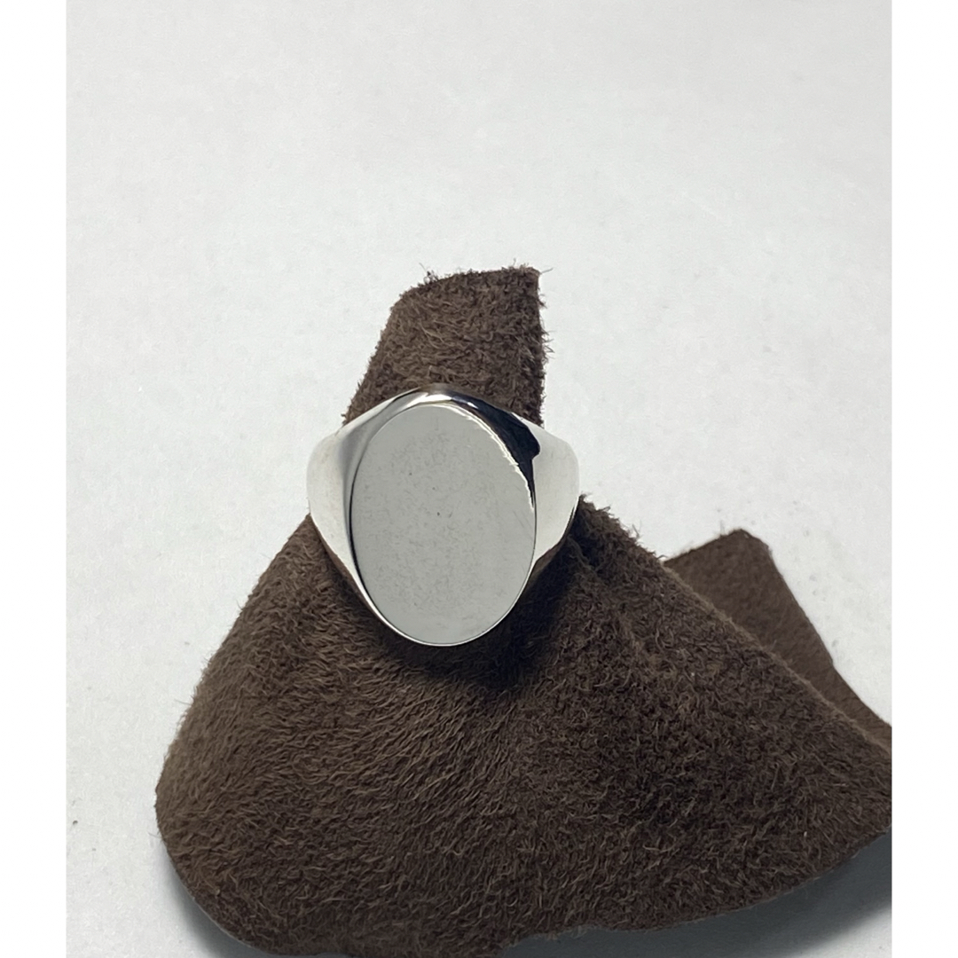 オーバル　シルバー925リングシグネット　銀印台　ハンコギフト10号  rジオ3 メンズのアクセサリー(リング(指輪))の商品写真