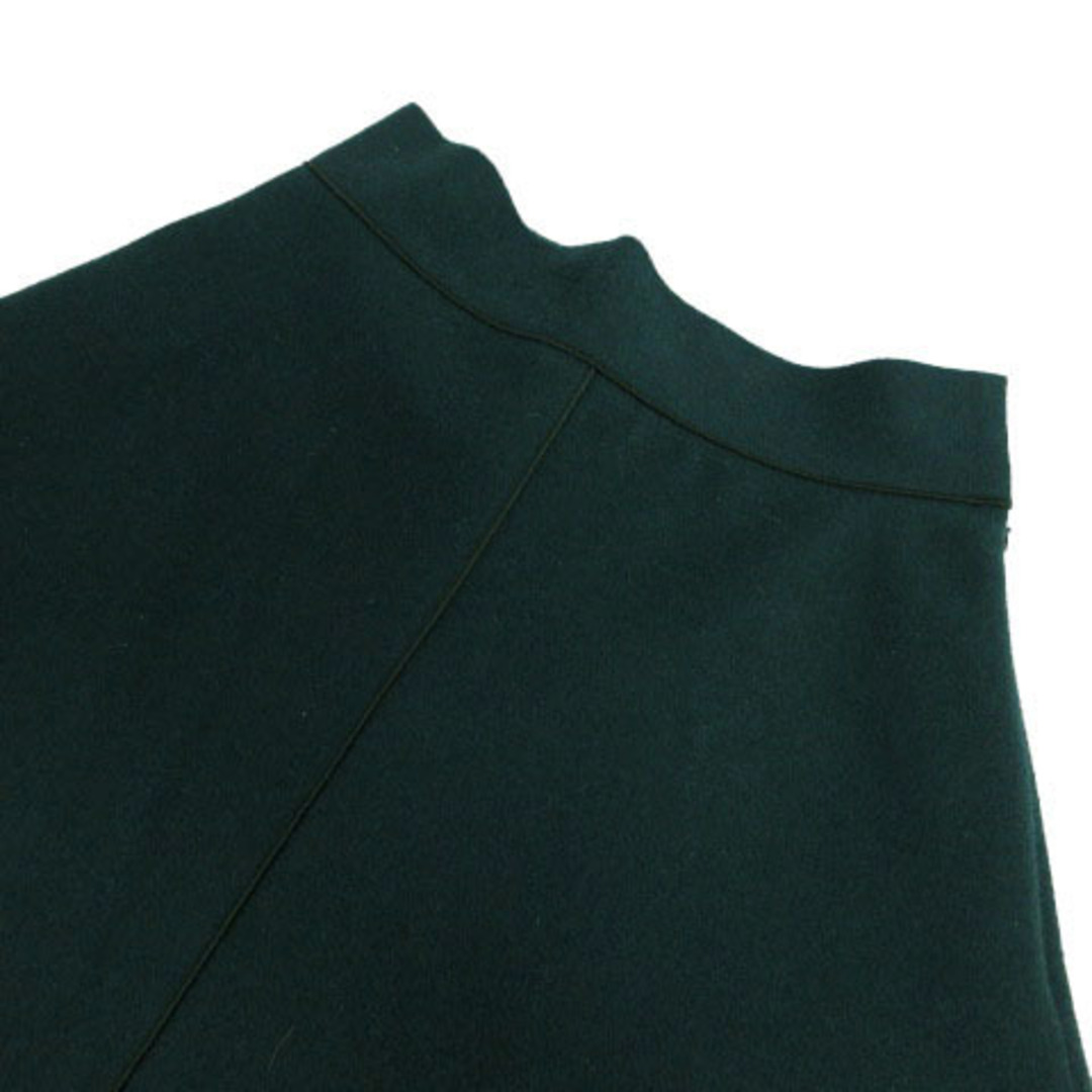 MACPHEE(マカフィー)のマカフィー スカート フレア ミディ丈 ライン 起毛 ウール 日本製 緑 38 レディースのスカート(ひざ丈スカート)の商品写真