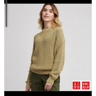 ユニクロ(UNIQLO)のUNIQLO カラーミックスドルマンスリーブセーター（長袖）L⭐︎イエロー(ニット/セーター)