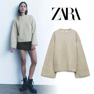 ザラ(ZARA)の【新品】ZARA ワイドスリーブ ウールニットセーター(ニット/セーター)