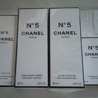 シャネル(CHANEL)のCHANEL№5❤美4点set❤シャネル❤香水❤バスジェル❤ヘアミスト(ボディソープ/石鹸)