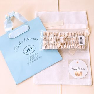 ジェラートピケ(gelato pique)のgelato pique ジェラートピケ ギンガムチェック柄ヘアバンド ベージュ(ルームウェア)