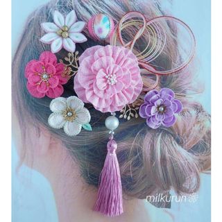 つまみ細工 ❁ 髪飾り 【彩～いろどり～】(ヘアアクセサリー)